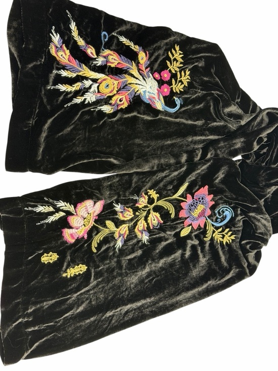 NWT Johnny Was Workshop Steffania Velvet Wide Leg Embroidered Pants XL - Picture 6 of 9